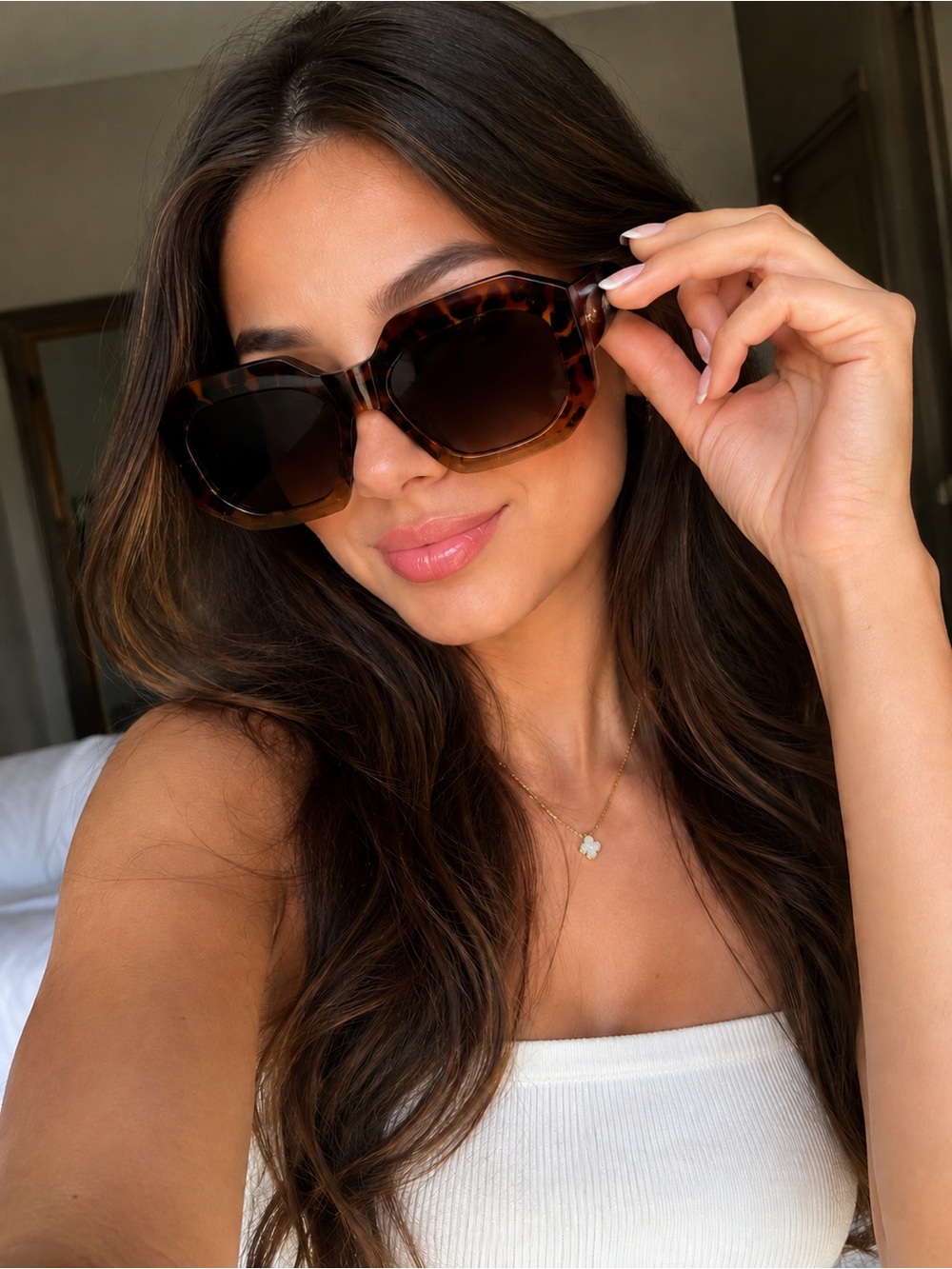 Tortoiseshell Oversized Women’s Sunglasses - Brown Lens